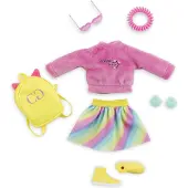 Corolle poppenkleertjes fluo set - kleurrijke dressing room accessoires.