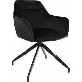Lizzely Garden & Living SET DEAL 4 stuks: Eetkamerstoel draaibaar Montana zwart velvet eetstoel draaibare stoel zetel
