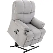 HOMCOM Massagestoel met warmtefunctie relaxstoel afstandsbediening USB korte pluche crème 700-119V01