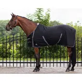 QHP Fleecedeken New Basic met kruissingels - maat 145/195 - black