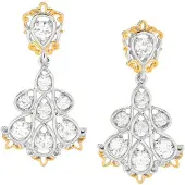 Cavill - 925 Sterling Zilver Oorbellen - 4,104 ct Cambodjaanse Zirkonen - Druppelvormig met Filigraan - Elegante Dames Sieraden