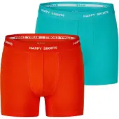 Happy Shorts Boxershorts turquoise / oranjerood / wit
