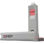 Lindy USB Type C-poortblokkering - - Kit met sleutel en 4 sloten - Roze kleur - 2 jaar garantie