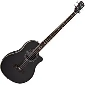 Gear4Music Roundback Electro Acoustic Bass Guitar by Black
