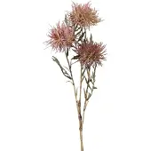 Viana Kunstknoopkruid kunstbloemen herfst 3 bloemen lila 48cm