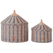 OYOY Opbergmanden - 2-pack - 50x41/36x36 cm - Circus - Blauw - - OneSize - Manden