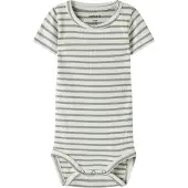 Name it Rompertje/body 'NBNBani' stone grey / wit