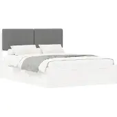 vidaXL Bedframe met Gevoerde Hoofdbord Taupe 200 x 200 cm