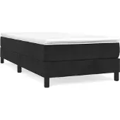 vidaXL Boxspringbed met matras, zwart, 100x200 cm, fluweel