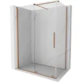 Mexen Velar schuifdouchecabine 130 x 70 , transparant, geborsteld koper - 871-130-070-01-65