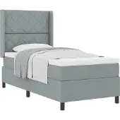 vidaXL Boxspring bed met kussen Lichtgrijs 200 x 100 cm Stof