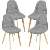En.casa Eetkamerstoel Kopparberg 86x53x47 cm set van 4 lichtgrijs