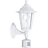 Eglo Buitenwandlamp Laterna 5, wit, hoogte 36 cm, metaal, sensor 5, wit / opaal, Aluminium, Antiek, Wandlamp buiten