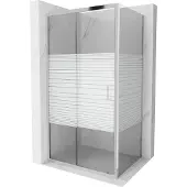 Mexen Apia schuifdouchecabine 100 x 90 cm, witte strepen, chroom - 840-100-090-01-20