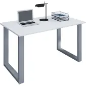 VCM Lona Bureau 110x80 cm U-frame wit/zilverkleurig.