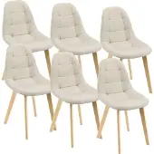 En.casa Eetkamerstoel Kopparberg 86x53x47 cm set van 6 beige