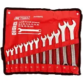 AWTOOLS Complete set van platte en ringsteeksleutels, 12 stuks, 8mm-24mm