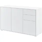 En.casa Commode Paarl druk en open 74x117x36 cm wit hoogglans