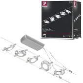 Paulmann Wire RoundMac LED kabelverlichting, 5-lamps, chroom, alu / grijs / zink, Hal, metaal, Modern, Kabelverlichting