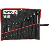 YATO Spanner, YT-01865 Combinatiesleutelset, 14 stuks, maten 1-32 mm (21 mm, 15 mm, 19 mm, 18 mm, 32 mm, 17 mm, 27 mm, 22 mm, 12 mm, 14 mm, 30 mm, 10 mm, 13 mm, 24 mm)
