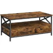 Leobert Salontafel - - Rustiek bruin/zwart - 100 x 55 x 45 cm