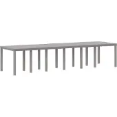 vidaXL Tuin Tafel Lichtgrijs 350 x 100 x 74 cm poly rattan