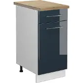 Vicco Fame-Line Keukenkasten – 40 cm, WB Eik Donkerblauw hoogglans