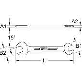 Ks Tools 518.3208 518.3208 Dubbele steeksleutel Sleutelbreedte (inch) 1 - 15/16