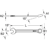 Ks Tools 518.0622 518.0622 Ring-steeksleutel Sleutelbreedte (metrisch) 22 mm