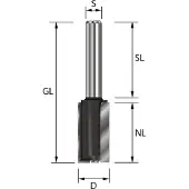 ENT Groeffrees HM 12x30x90mm met HM grondmes, Kolf 8mm - 7910968