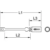 Ks Tools 517.1193 3/8 bougiedop met scharnier, lang, 18 mm