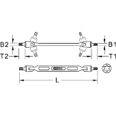 Ks Tools 517.0316 5170316 Dubbele scharniersleutel Uitvoering Buiten-T-profiel 225 mm 1 stuk(s)