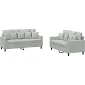 vidaXL 2-delige Loungeset met kussens fluweel lichtgrijs