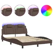 vidaXL Bedframe "Viana" met LED zonder matras bruin 120x200 cm