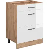 Vicco R-Line Keukenonderkast – 60 cm met laden, zonder werkblad Wit Hoogglans