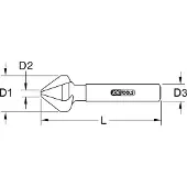 Ks Tools 336.0068 3360068 Kegelverzinkboor 19 mm Staal Blank Cilinderschacht 1 stuk(s)