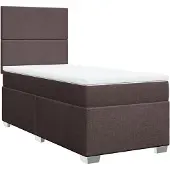 vidaXL Boxspring met matras stof donkerbruin 100x200 cm