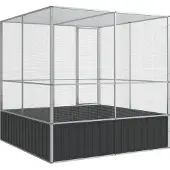 vidaXL Volière 211x207x212 cm staal zilverkleurig