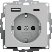 Gira Dubbele Usb Type A/C Schuko Stopcontact Met Veiligheid Plus - 2459015