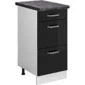 Vicco R-Line Keukenonderkast – 40 cm met laden, WB Antraciet Zwart hoogglans
