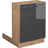 Vicco Keukeneiland Fame-Line Antraciet Hoogglans 60 cm zonder werkblad, Model 38625