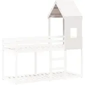 vidaXL Kinderbedhuisje 60x99x139,5 cm massief grenenhout wit
