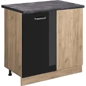 Vicco R-Line Hoekkast – 86 cm, WB Antraciet Zwart hoogglans