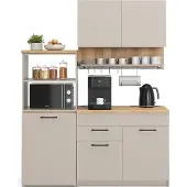 Vicco Eenpersoonskeuken Egbert Grijs 160 cm met uitschuifbare tafel, Model 49527