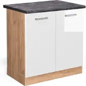Vicco R-Line Wastafelkast – 80 cm, WB Antraciet Wit Hoogglans