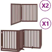 vidaXL Hondenhek inklapbaar 8 panelen 640 cm populierenhout bruin