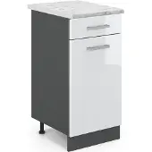 Vicco Keukenonderkast R-Line Wit Hoogglans 40 cm WB Marmer, Model 45952