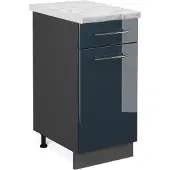 Vicco Fame-Line Keukenonderkast – 40 cm, WB Marmer Donkerblauw hoogglans