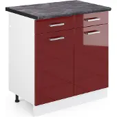 Vicco Keukenonderkast R-Line Rode hoogglans 80 cm , WB Antraciet, Model 45394
