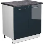 Vicco Fame-Line Keukenkasten – 80 cm met legplank, WB Antraciet Donkerblauw hoogglans
